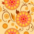 Semaless pattern of decorative flowers