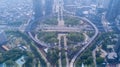 Semanggi road junction in misty morning Royalty Free Stock Photo