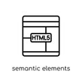 Semantic elements icon. Trendy modern flat linear vector Semantic elements icon on white background from thin line Technology col