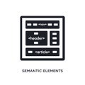 semantic elements isolated icon. simple element illustration from technology concept icons. semantic elements editable logo sign