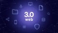 Semantic Web 3.0 concept with network nodes and service icons