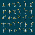 Semaphore Alphabet Icons Set