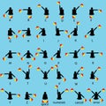 Semaphore flag signals alphabet Vector