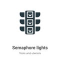 Semaphore lights vector icon on white background. Flat vector semaphore lights icon symbol sign from modern tools and utensils