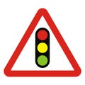 Traffic sign, semaphore, red triangle shape, eps.