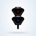 Semaphore signal traffic,Train lights realistic. vector modern design illustration