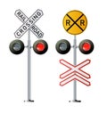 Semaphore signal traffic.Train lights. Vector illustration