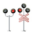 Semaphore signal traffic.Train lights. Vector illustration