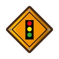 Semaphore traffic light isolated icon