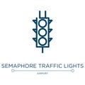 Semaphore traffic lights icon. Linear vector illustration from signals set collection. Outline semaphore traffic lights icon