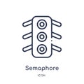 semaphore traffic lights icon from tools and utensils outline collection. Thin line semaphore traffic lights icon isolated on