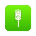 Semaphore trafficlight icon digital green