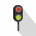 Semaphore trafficlight icon, flat style