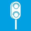 Semaphore trafficlight icon white Royalty Free Stock Photo