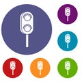 Semaphore trafficlight icons set