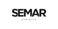 Semar in the Ethiopia emblem. The design features a geometric style, vector illustration with bold typography in a modern font.