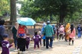 Semarang, December 2022. Visitors, parents and children, enjoy a tour of the Semarang Zoo