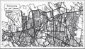 Semarang Indonesia City Map in Black and White Color. Outline Map