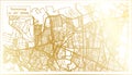 Semarang Indonesia City Map in Retro Style in Golden Color. Outline Map