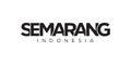 Semarang in the Indonesia emblem. The design features a geometric style, vector illustration with bold typography in a modern font