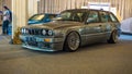 Modified silver BMW 318i E30 touring on display at Indonesia Bimmerfest 2018