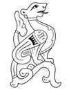 Semargl, Winged Dog. Ancient Slavic Fertility Symbol. Printable Coloring Page Royalty Free Stock Photo