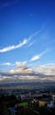 Semeru mountain covered with clouds