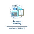 Semester planning concept icon