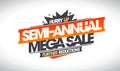 Semi-annual mega sale further reductions, vector web banner