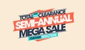 Semi-annual mega sale total clearance, further reductions banner Royalty Free Stock Photo