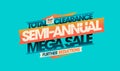 Semi-annual mega sale, total clearance, further reductions vector web banner or flyer design Royalty Free Stock Photo