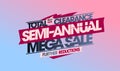 Semi-annual mega sale, total clearance, further reductions vector web banner Royalty Free Stock Photo