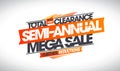 Semi-annual mega sale total clearance, further reductions web banner Royalty Free Stock Photo