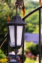 Semi-antique lantern in a web