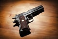 Semi-automatic .45 caliber pistol Royalty Free Stock Photo