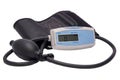 Semi-automatic tonometer for measuring blood pressure and pulse rate on a white background Royalty Free Stock Photo