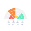 Semi circle infographic diagram design element with four parts