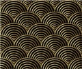 Semi circle pattern vector with black and Gold color