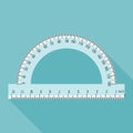 Semi circle ruler in real scale for measuring angle