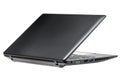 Semi Closed Laptop Side View Isolated Royalty Free Stock Photo