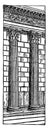 Semi-Columns, Engaged columns of the Maison CarrÃÂ©e, vintage engraving