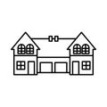 Semi-detached house icon, vector illustration