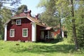 The abandoned houses in the desert Varjakka island are worth visiting Royalty Free Stock Photo