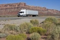 Semi driving dry Utah Royalty Free Stock Photo