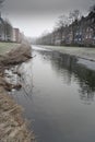 Semi frozen canal Amsterdam