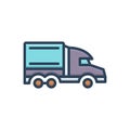 Color illustration icon for Semi, pickup and lorry