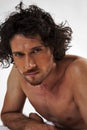 Semi nude portraits of a handsome muscular man Royalty Free Stock Photo