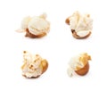 Semi-opened popcorn kernel isolated