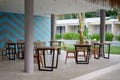 Semi outdoor dining area in a resort Royalty Free Stock Photo