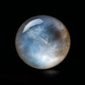 Semi-precious Moonstone isolated with black background. Created with generative AI